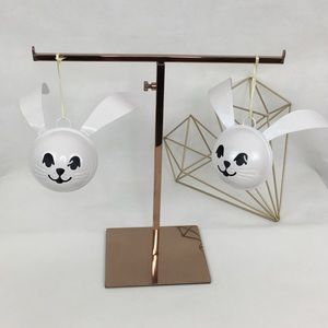 Large White Metal Bunny Rabbit Bells